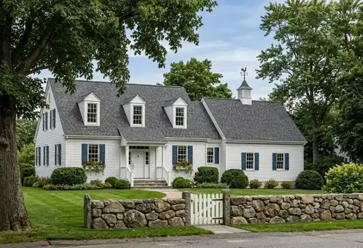 Cape Cod house plans 57-187 - front exterior, 1,762 sq ft, 3 bed, 2 bath house plans | Monster House Plans