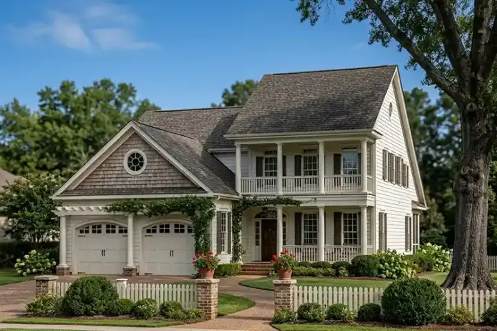 Southern Colonial house plans 57-200 - front exterior, 2,318 sq ft, 4 bed, 4 bath house plans | Monster House Plans