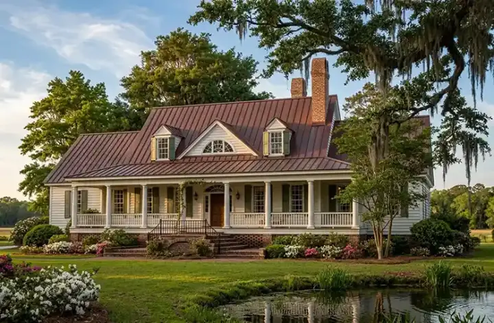 Southern Colonial house plans 57-202 - front exterior, 4,227 sq ft, 4 bed, 3 bath house plans | Monster House Plans