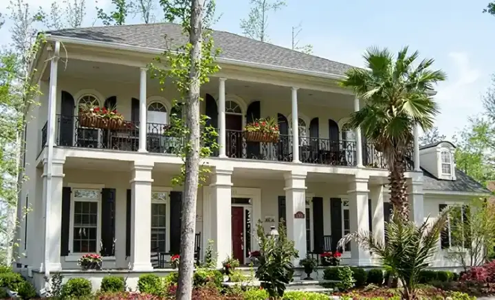 Plantation house plans 57-207 - front exterior, 3,218 sq ft, 3 bed, 3 bath house plans | Monster House Plans