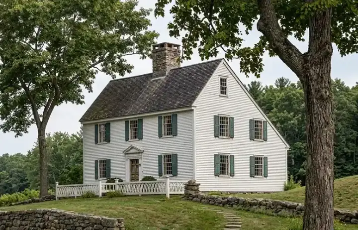 New England Colonial house plans 57-232 - front exterior, 2,496 sq ft, 3 bed, 2 bath house plans | Monster House Plans