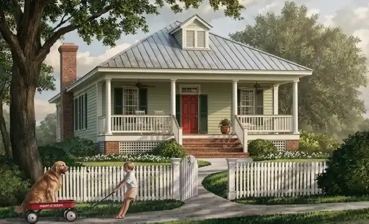 Southern house plans 57-234 - front exterior, 1,643 sq ft, 3 bed, 2 bath house plans | Monster House Plans
