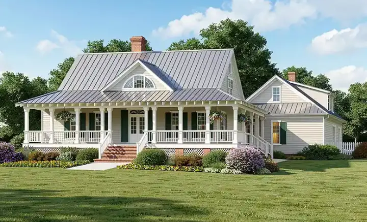 Country house plans 57-242 - front exterior, 2,556 sq ft, 4 bed, 3 bath house plans | Monster House Plans