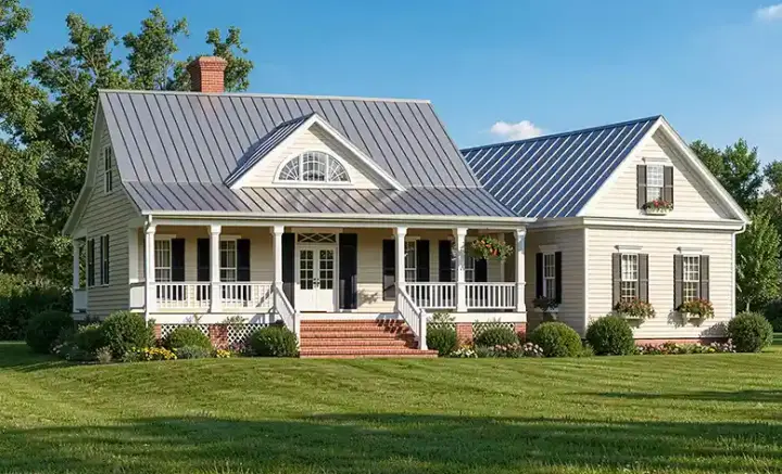 Farmhouse house plans 57-243 - front exterior, 2,010 sq ft, 3 bed, 2 bath house plans | Monster House Plans
