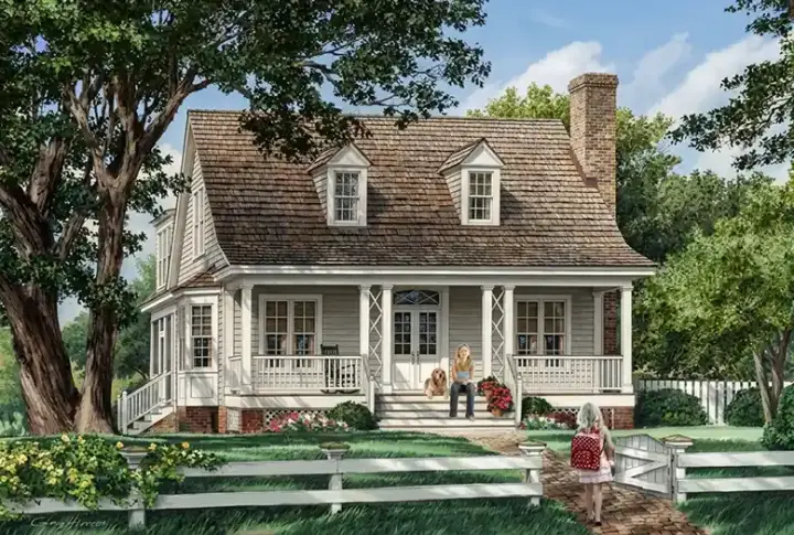 Country house plans 57-252 - front exterior, 2,184 sq ft, 3 bed, 3 bath house plans | Monster House Plans