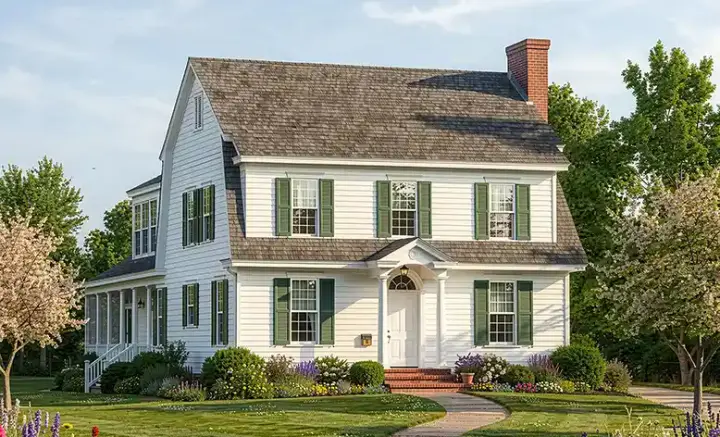 Colonial house plans 57-257 - front exterior, 2,567 sq ft, 4 bed, 3 bath house plans | Monster House Plans