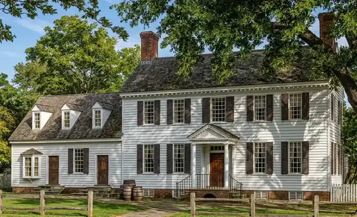 Colonial house plans 57-258 - front exterior, 3,515 sq ft, 5 bed, 5 bath house plans | Monster House Plans