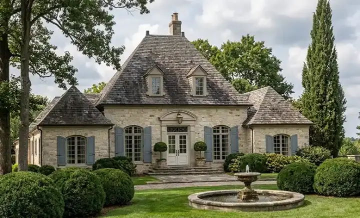 French Country house plans 57-263 - front exterior, 2,717 sq ft, 3 bed, 2 bath house plans | Monster House Plans