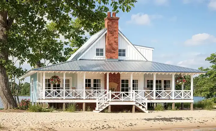 Southern house plans 57-267 - front exterior, 1,966 sq ft, 4 bed, 3 bath house plans | Monster House Plans
