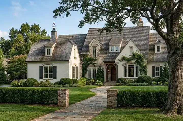 French Country house plans 57-270 - front exterior, 3,049 sq ft, 5 bed, 3 bath house plans | Monster House Plans