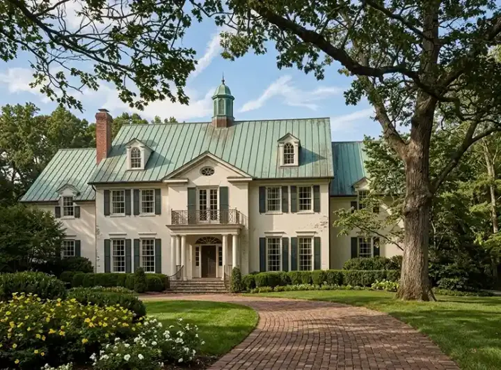 Southern Colonial house plans 57-274 - front exterior, 5,387 sq ft, 4 bed, 5 bath house plans | Monster House Plans