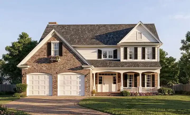 Country house plans 57-282 - front exterior, 2,767 sq ft, 4 bed, 3 bath house plans | Monster House Plans