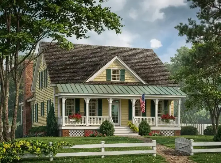 Country house plans 57-283 - front exterior, 2,479 sq ft, 3 bed, 3 bath house plans | Monster House Plans