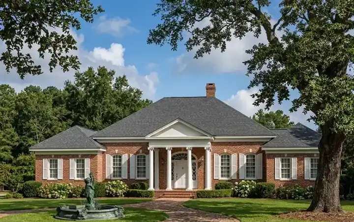 Greek Revival house plans 57-291 - front exterior, 3,600 sq ft, 4 bed, 3 bath house plans | Monster House Plans