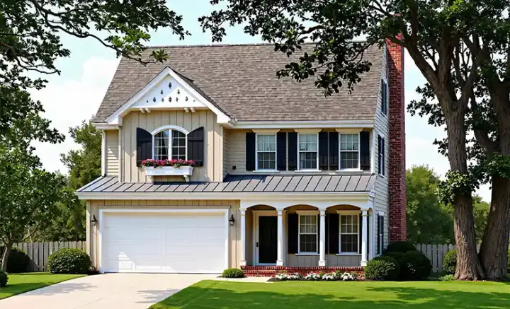 French Country house plans 57-310 - front exterior, 2,033 sq ft, 4 bed, 2 bath house plans | Monster House Plans