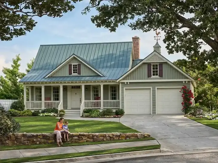 Cottage house plans 57-311 - front exterior, 1,738 sq ft, 3 bed, 2 bath house plans | Monster House Plans
