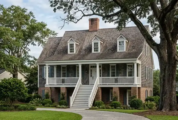 Coastal house plans 57-319 - front exterior, 2,071 sq ft, 4 bed, 3 bath house plans | Monster House Plans