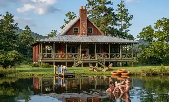 Cottage house plans 57-328 - front exterior, 1,727 sq ft, 2 bed, 2 bath house plans | Monster House Plans