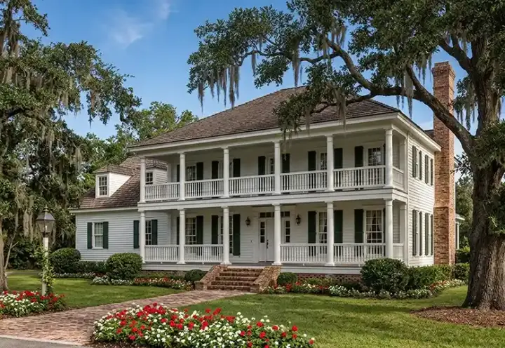 Southern Colonial house plans 57-329 - front exterior, 3,298 sq ft, 3 bed, 3 bath house plans | Monster House Plans