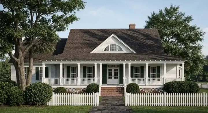 Country house plans 57-338 - front exterior, 2,406 sq ft, 4 bed, 3 bath house plans | Monster House Plans