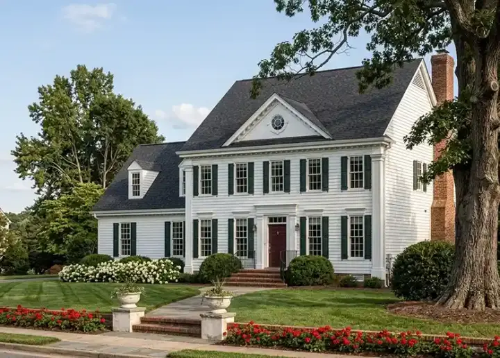 Southern Colonial house plans 57-342 - front exterior, 2,190 sq ft, 3 bed, 2 bath house plans | Monster House Plans
