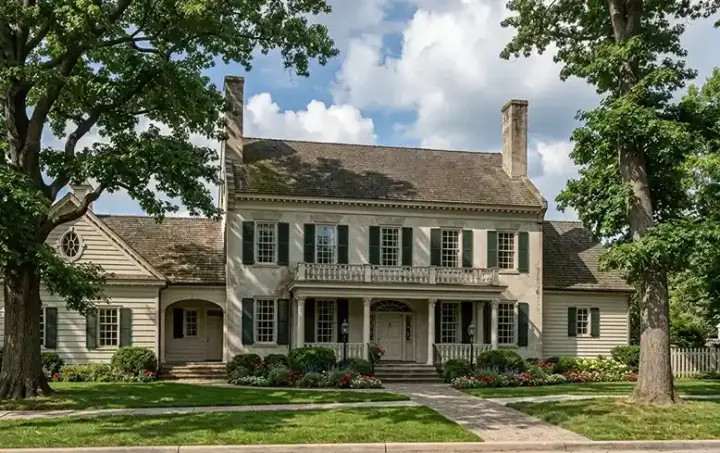 Southern Colonial house plans 57-346 - front exterior, 4,263 sq ft, 4 bed, 3 bath house plans | Monster House Plans