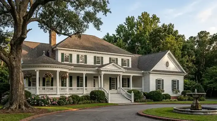 Greek Revival house plans 57-355 - front exterior, 3,728 sq ft, 4 bed, 3 bath house plans | Monster House Plans