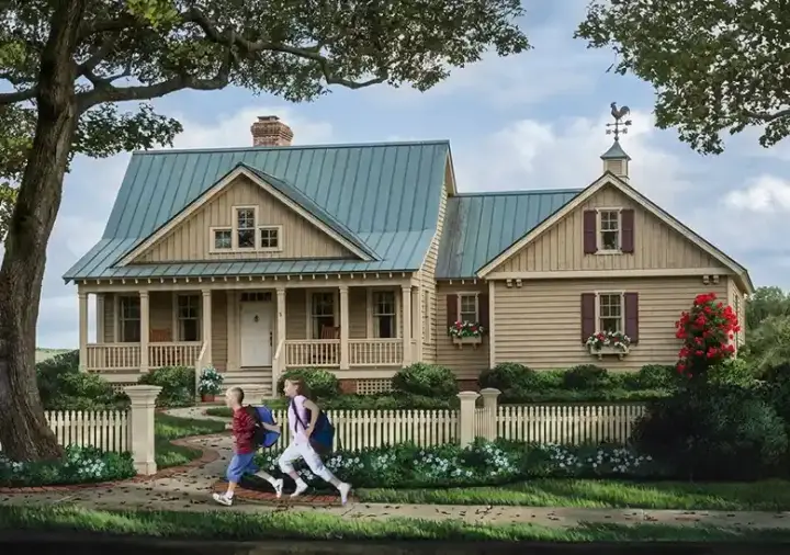 Country house plans 57-365 - front exterior, 2,278 sq ft, 4 bed, 3 bath house plans | Monster House Plans
