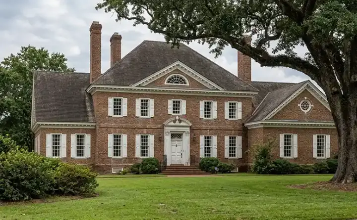 Georgian house plans 57-401 - front exterior, 3,805 sq ft, 4 bed, 3 bath house plans | Monster House Plans