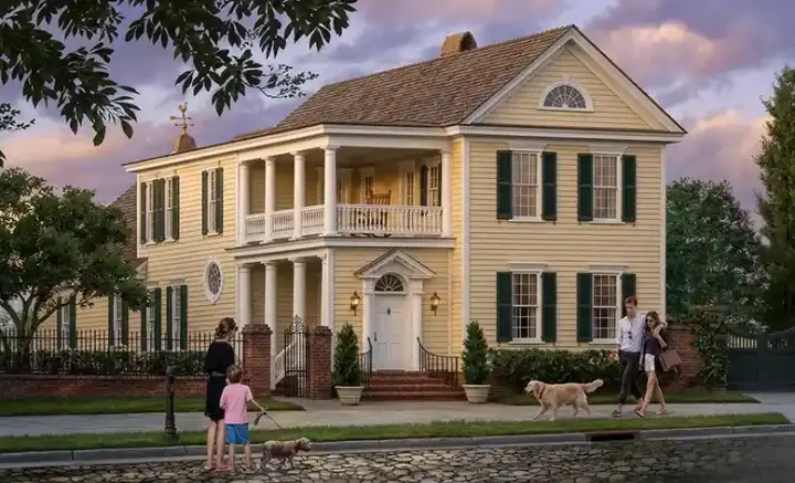 Southern Colonial house plans 57-420 - front exterior, 3,301 sq ft, 4 bed, 4 bath house plans | Monster House Plans