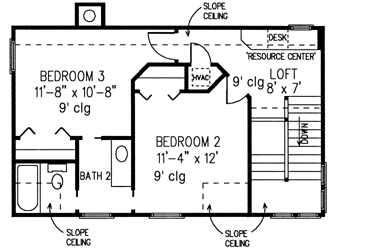Upper/Second Floor Plan: 58-105