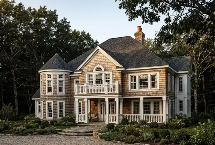 New England Colonial house plans 58-108 - front exterior, 4,021 sq ft, 4 bed, 3 bath house plans | Monster House Plans