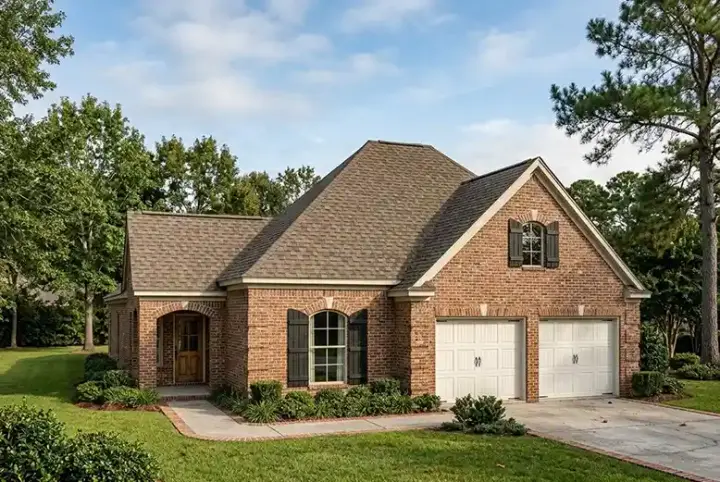 European house plans 58-111 - front exterior, 1,410 sq ft, 2 bed, 2 bath house plans | Monster House Plans