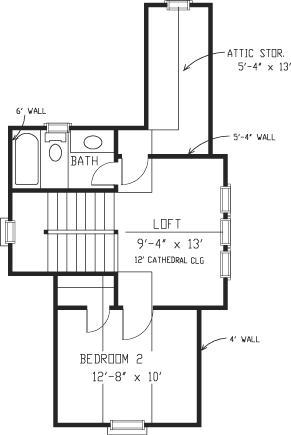 Upper/Second Floor Plan: 58-116