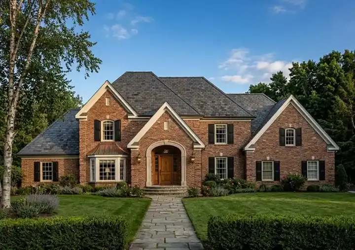 Colonial house plans 58-120 - front exterior, 4,129 sq ft, 4 bed, 4 bath house plans | Monster House Plans