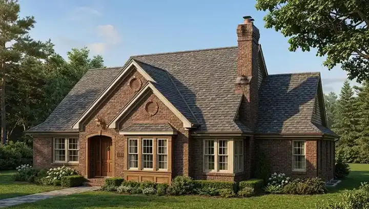European house plans 58-126 - front exterior, 2,146 sq ft, 3 bed, 2 bath house plans | Monster House Plans