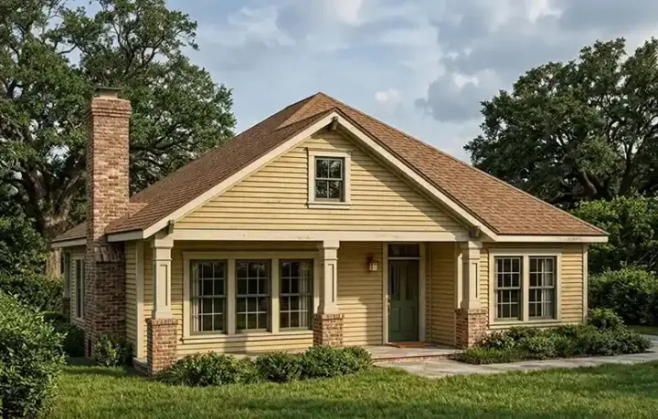 Cottage house plans 58-133 - front exterior, 1,567 sq ft, 3 bed, 2 bath house plans | Monster House Plans