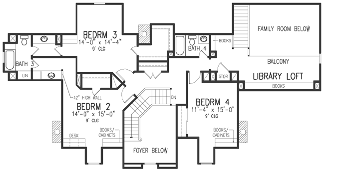 Upper/Second Floor Plan: 58-134