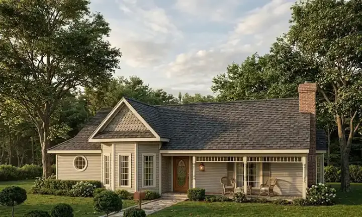 Country house plans 58-139 - front exterior, 1,669 sq ft, 3 bed, 2 bath house plans | Monster House Plans