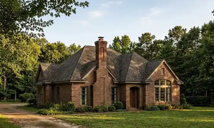 European house plans 58-141 - front exterior, 1,673 sq ft, 3 bed, 2 bath house plans | Monster House Plans