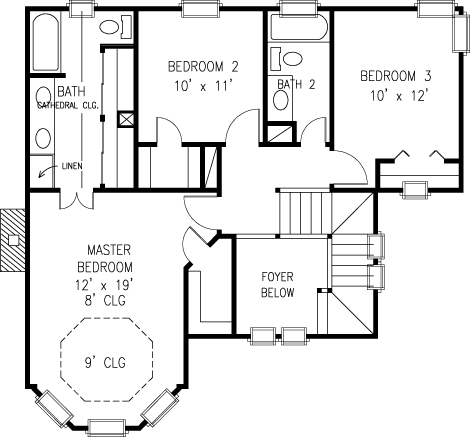 Upper/Second Floor Plan: 58-142