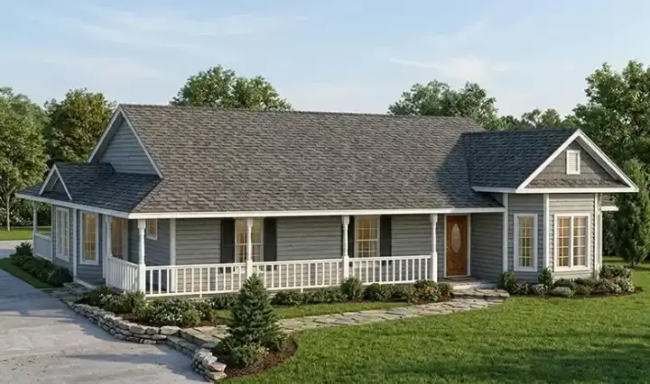 Country house plans 58-145 - front exterior, 1,772 sq ft, 3 bed, 2 bath house plans | Monster House Plans