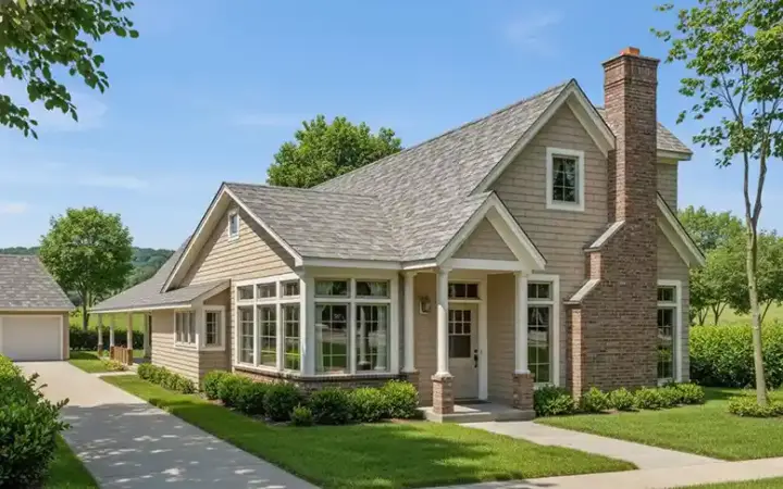 Cottage house plans 58-147 - front exterior, 1,780 sq ft, 3 bed, 2 bath house plans | Monster House Plans
