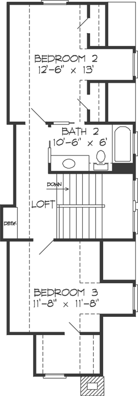 Upper/Second Floor Plan: 58-147