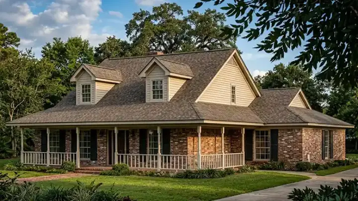 Country house plans 58-148 - front exterior, 1,783 sq ft, 3 bed, 2 bath house plans | Monster House Plans