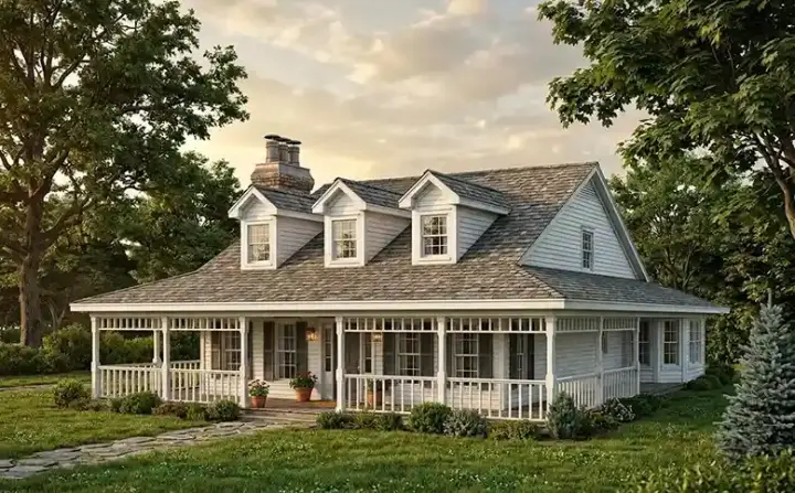 Country house plans 58-149 - front exterior, 1,795 sq ft, 3 bed, 2 bath house plans | Monster House Plans