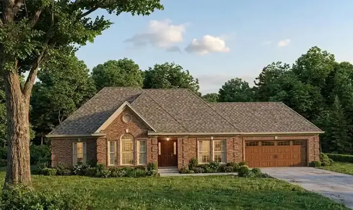 European house plans 58-150 - front exterior, 1,800 sq ft, 3 bed, 2 bath house plans | Monster House Plans