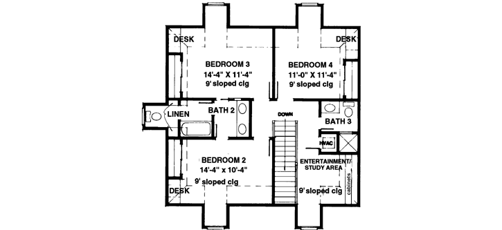 Upper/Second Floor Plan: 58-151