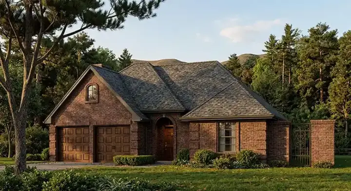 European house plans 58-156 - front exterior, 1,908 sq ft, 3 bed, 2 bath house plans | Monster House Plans
