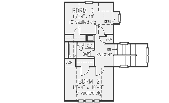 Upper/Second Floor Plan: 58-172